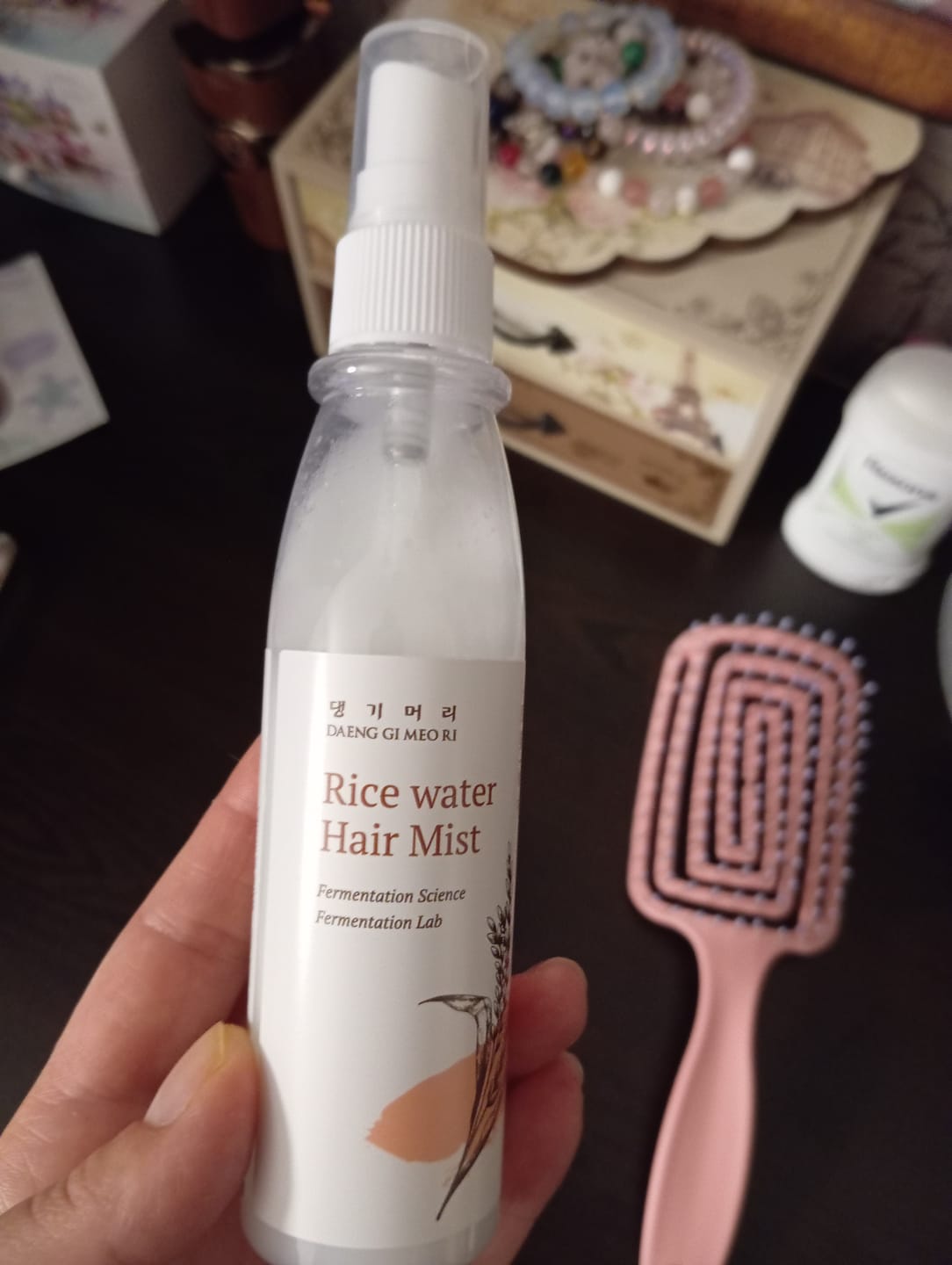 Customer photo review of Ароматен спрей-грижа за хидратация и блясък DOORI Перлен блясък Rice Water Hair Mist