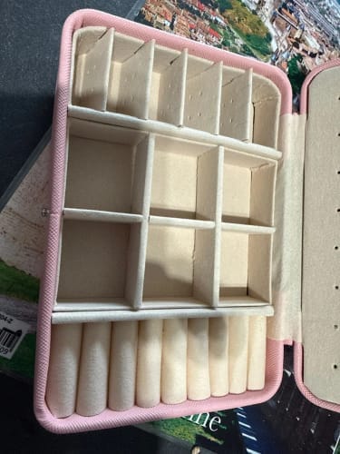 Customer photo review of Leather Jewelry Box – Ring and Earring Display Organizer