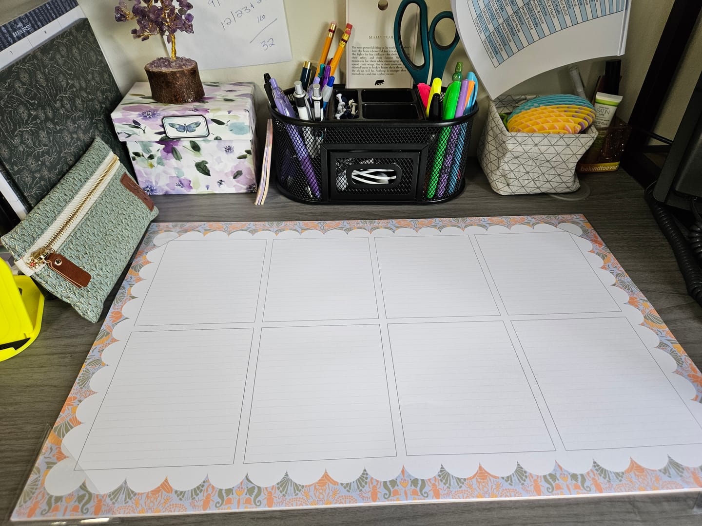 Customer photo review of Lined Boxes Planning Desk Pad