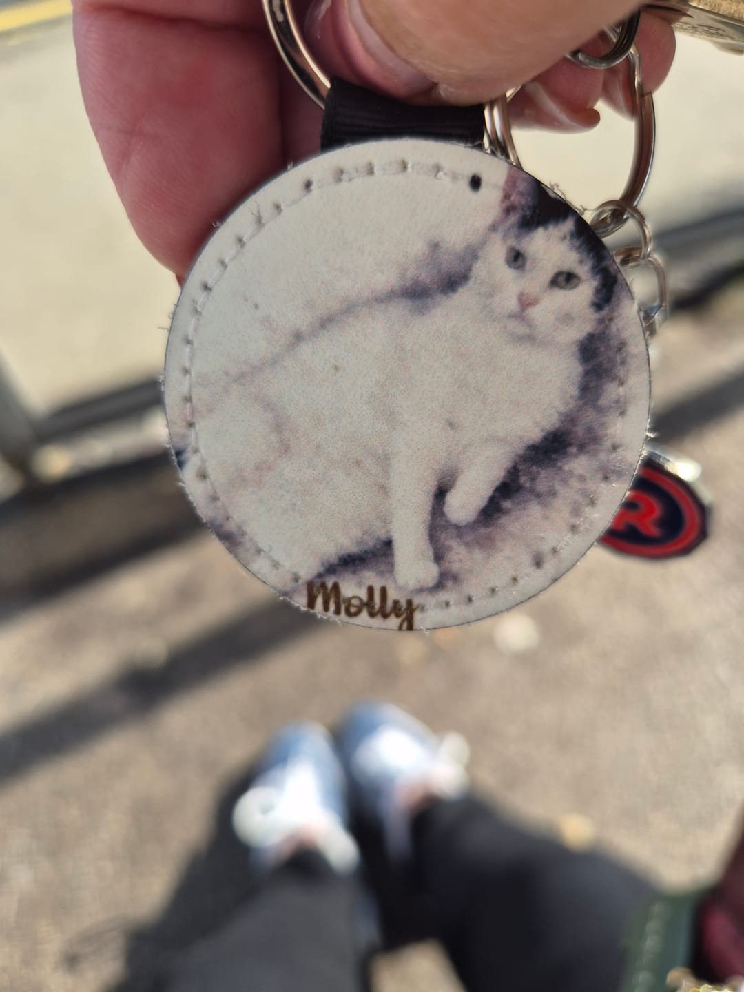 Customer photo review of Watercolor Realistic Portrait - Personalised Keychain