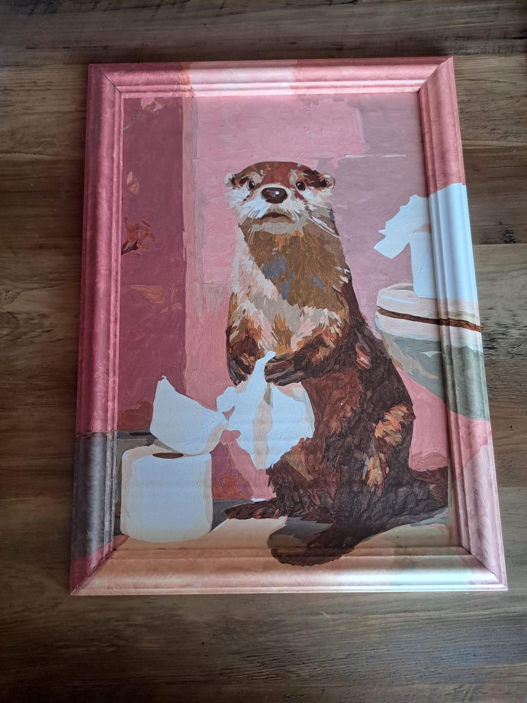 Customer photo review of Malen nach Zahlen - Otter auf der Toilette