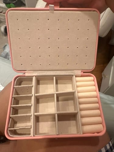 Customer photo review of Leather Jewelry Box – Ring and Earring Display Organizer