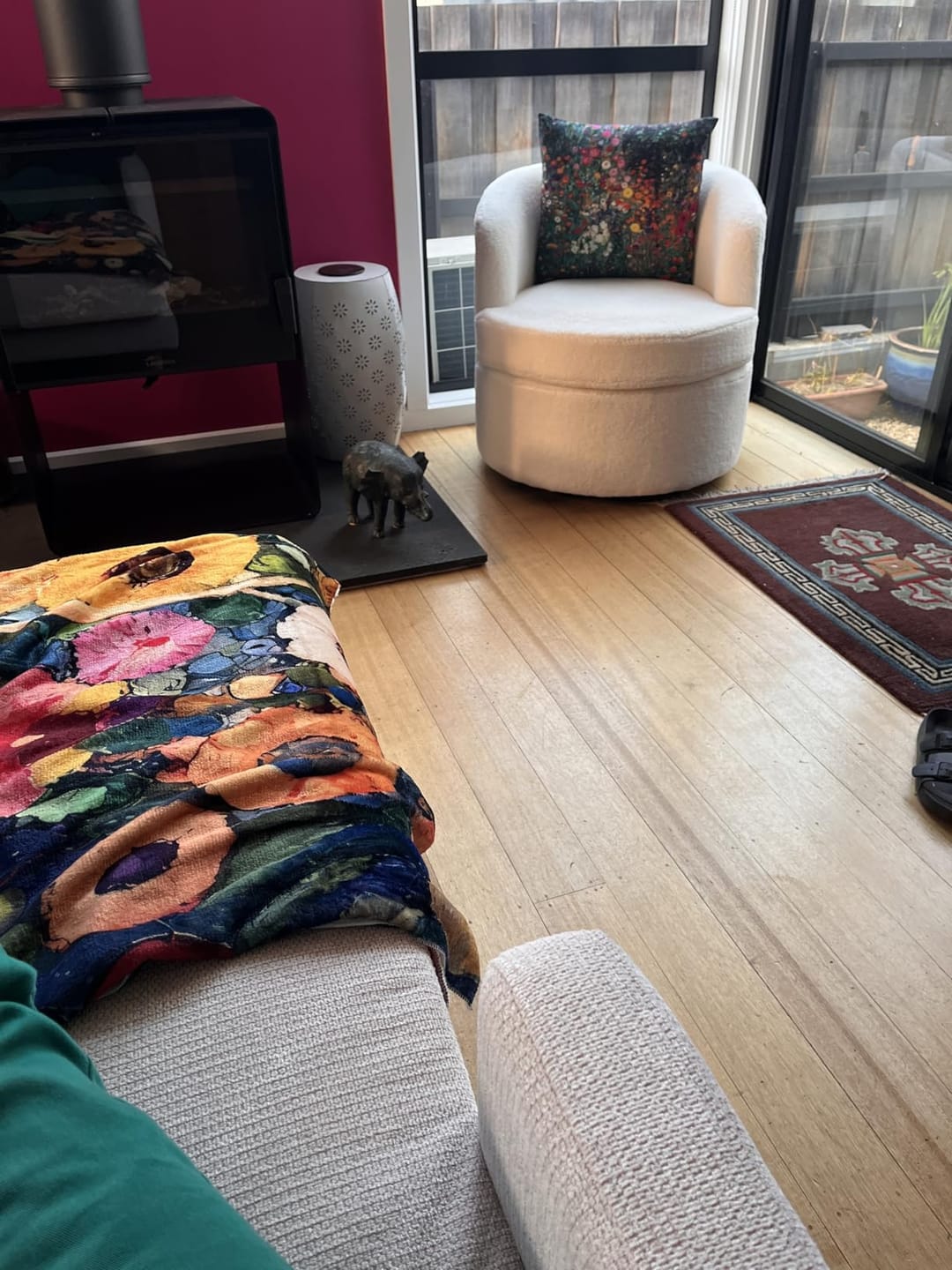 Customer photo review of Fleece Swivel Chair