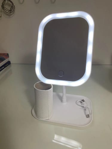 Customer photo review of LED Vanity Mirror – Touch Control Desktop Dressing Mirror