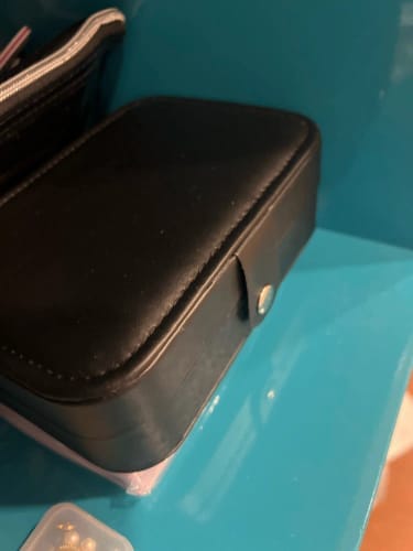 Customer photo review of Mini Jewelry Box – Velvet Lined Travel Case for Rings & Earrings