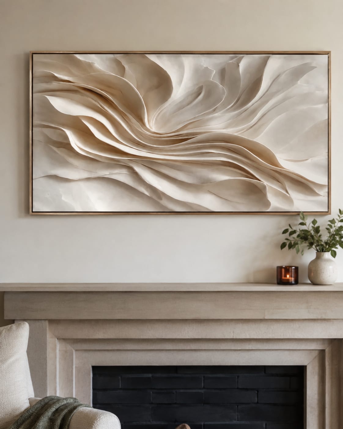 Customer photo review of Ivory Drift-Textured Abstract Painting