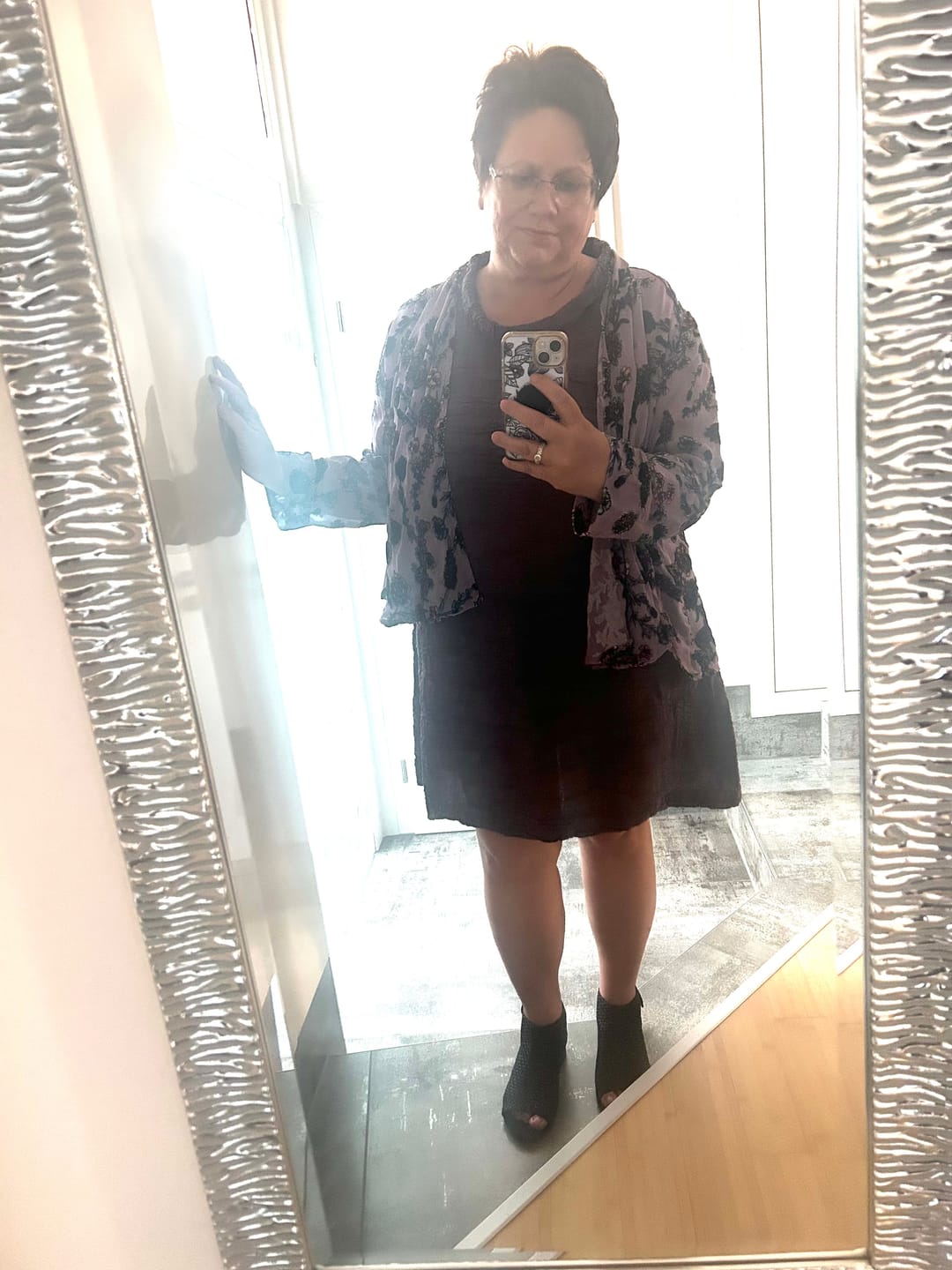 Customer photo review of Open Velvet Blooms Devoré Silk Jacket
