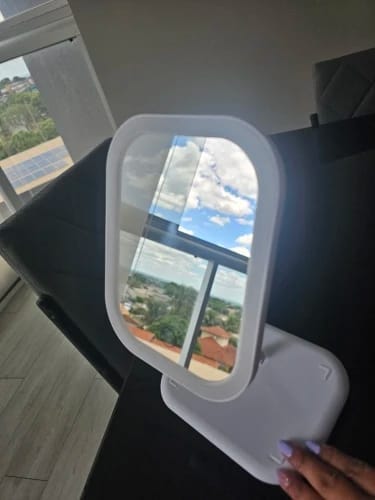 Customer photo review of LED Vanity Mirror – Touch Control Desktop Dressing Mirror
