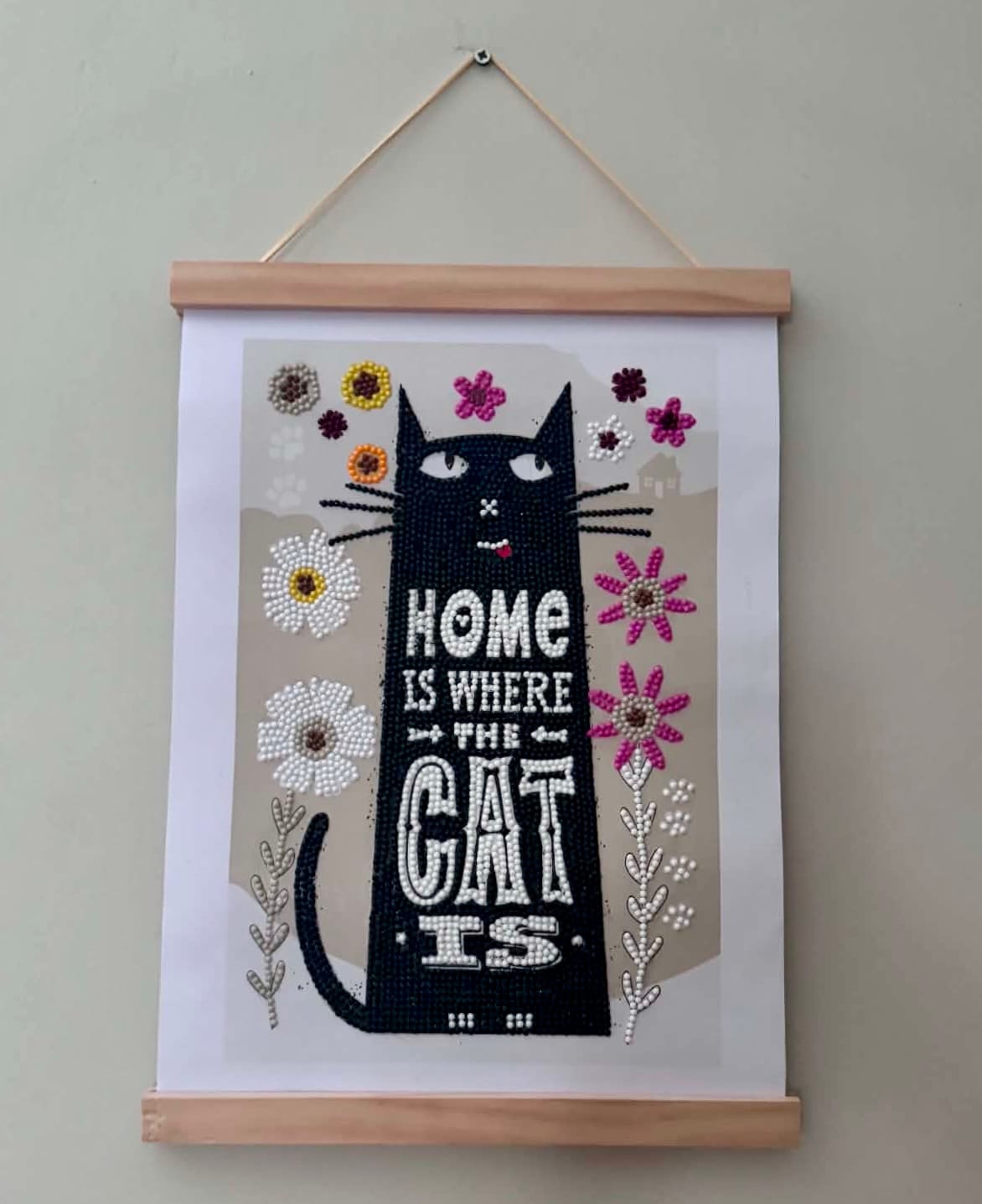 Customer photo review of Cat At Home Mini Crystal Art Scroll Kit 20x30