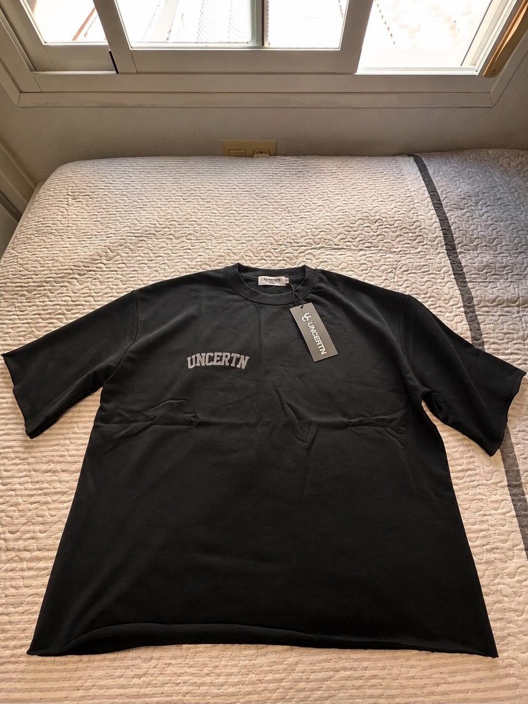 Customer photo review of UC055 Apex Raw Hem Boxy Tee - Black