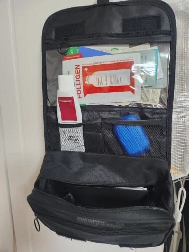 Customer photo review of Men's Toiletry Bag – Waterproof Hanging Travel Wash Pouch