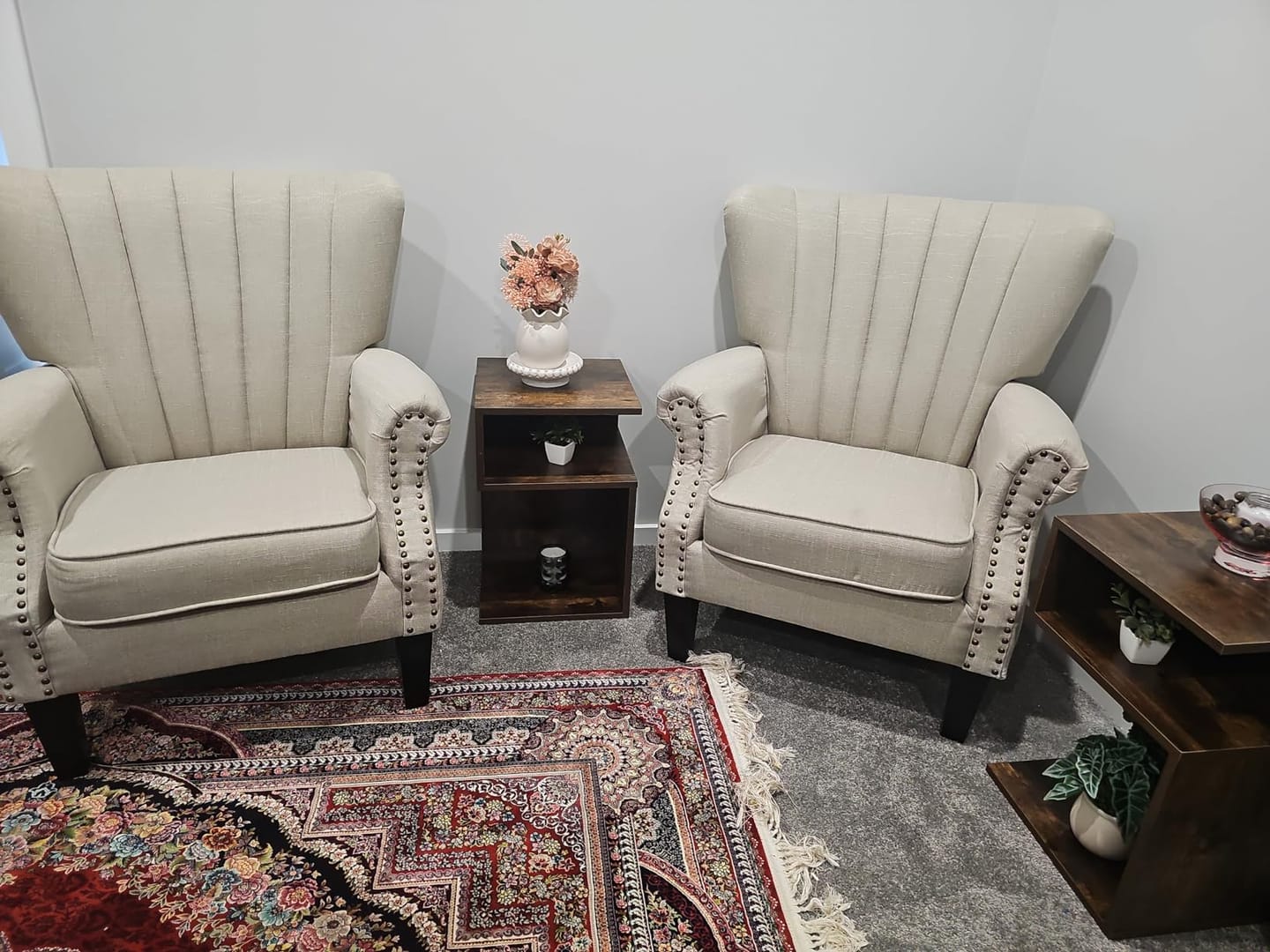 Customer photo review of S Shape Bedside Tables with Shelf