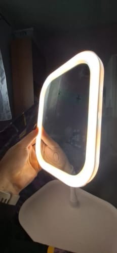 Customer photo review of LED Vanity Mirror – Touch Control Desktop Dressing Mirror