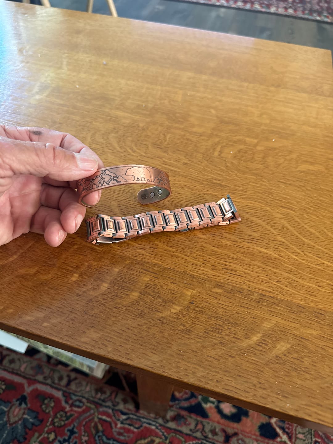 Customer photo review of Mens Copper Magnetic Bangle Bracelet Bear New Design