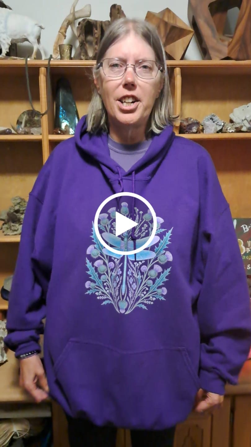 Customer video review of Dragonfly Thistle Hoodie
