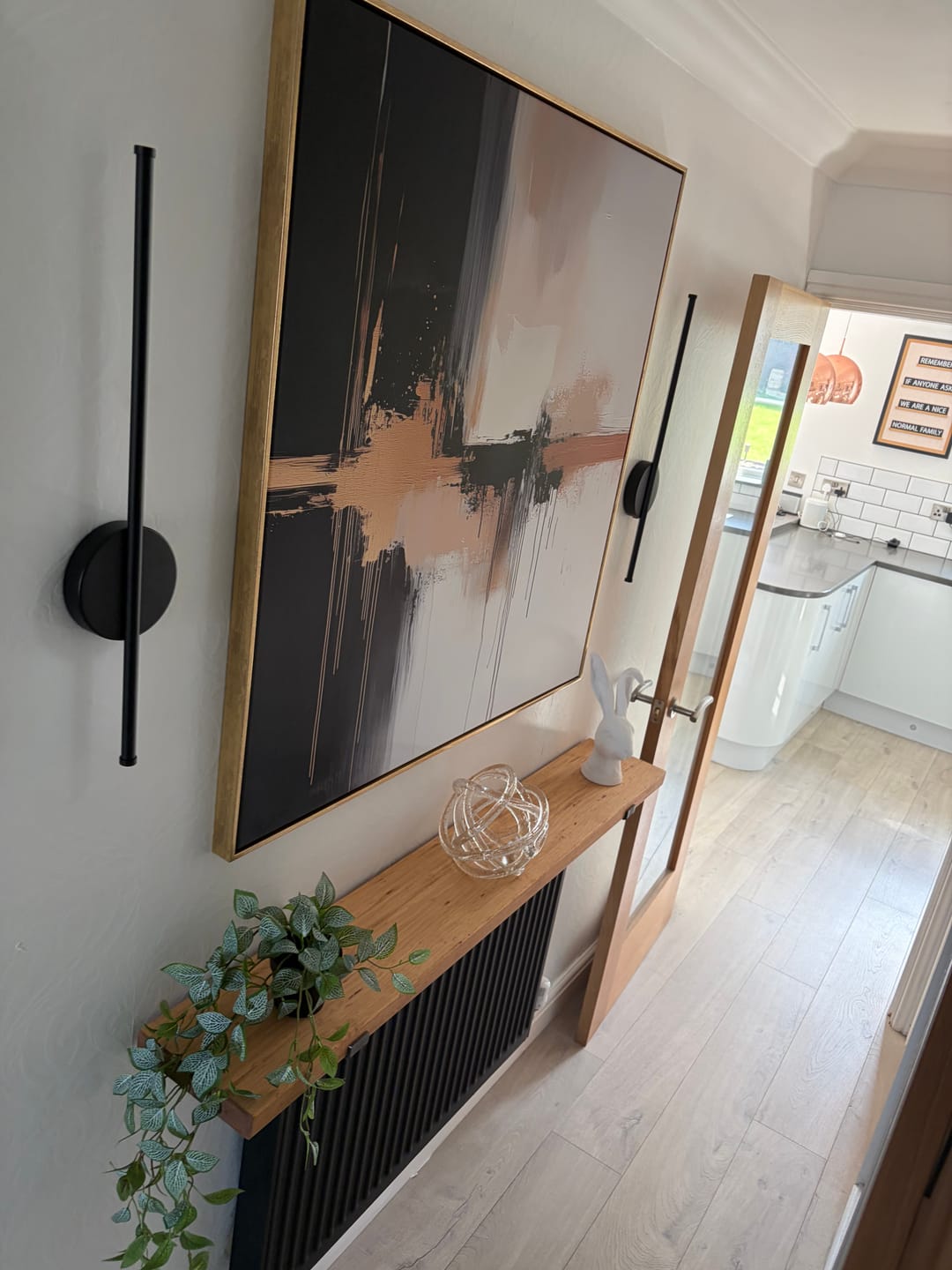Customer photo review of Rustic Wooden Wall Shelves with Industrial Style Bracket | 20cm / 25cm depth Options