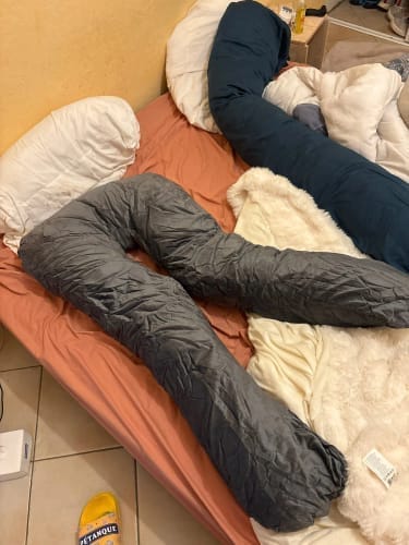 Customer photo review of U Shape Body Pillow – Ergonomic Neck and Back Support Cushion