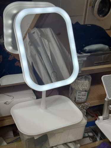 Customer photo review of LED Vanity Mirror – Touch Control Desktop Dressing Mirror