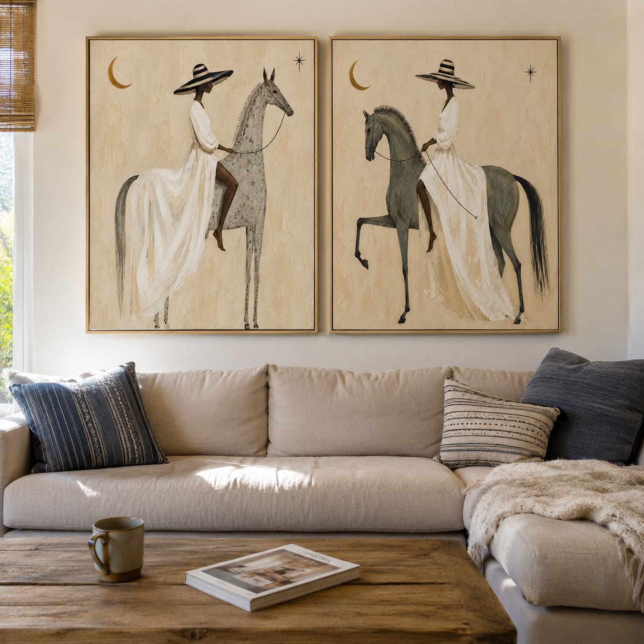 Customer photo review of Moonlit Grace-Woman Rider Diptych Painting