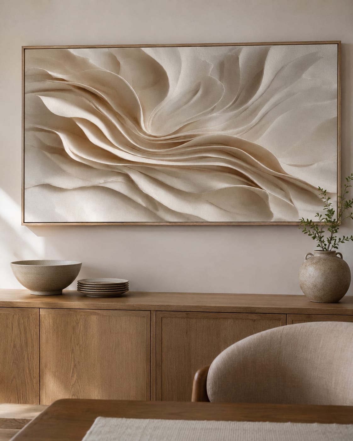 Customer photo review of Ivory Drift-Textured Abstract Painting
