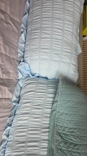 Customer photo review of Seersucker Duvet Cover – Korean Lace 3pcs Bedding Set