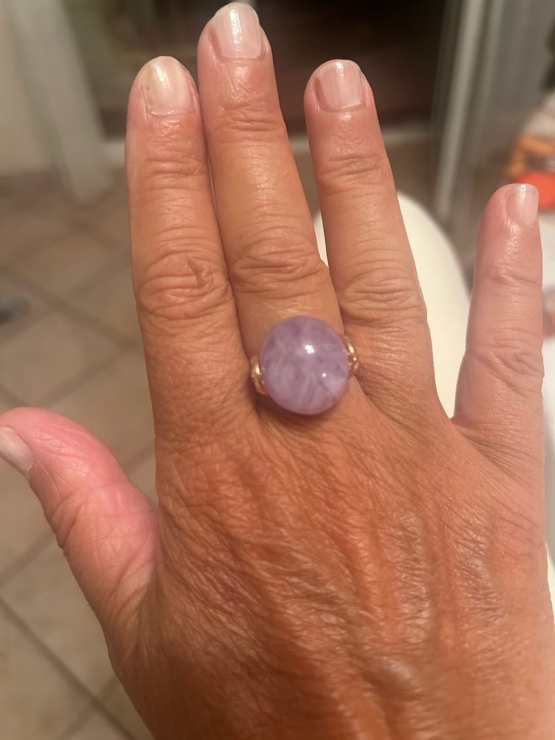 Customer photo review of Anello Cocktail con Pietra Naturale Tonda