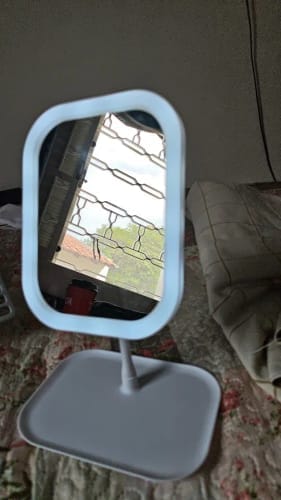 Customer photo review of LED Vanity Mirror – Touch Control Desktop Dressing Mirror