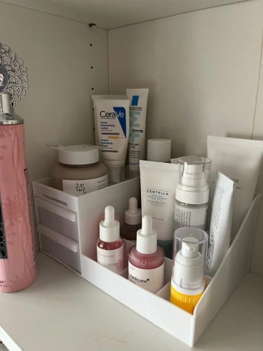 Customer photo review of Makeup Storage Drawer – Plastic Desktop Cosmetics Shelf