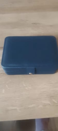 Customer photo review of Leather Jewelry Box – Ring and Earring Display Organizer