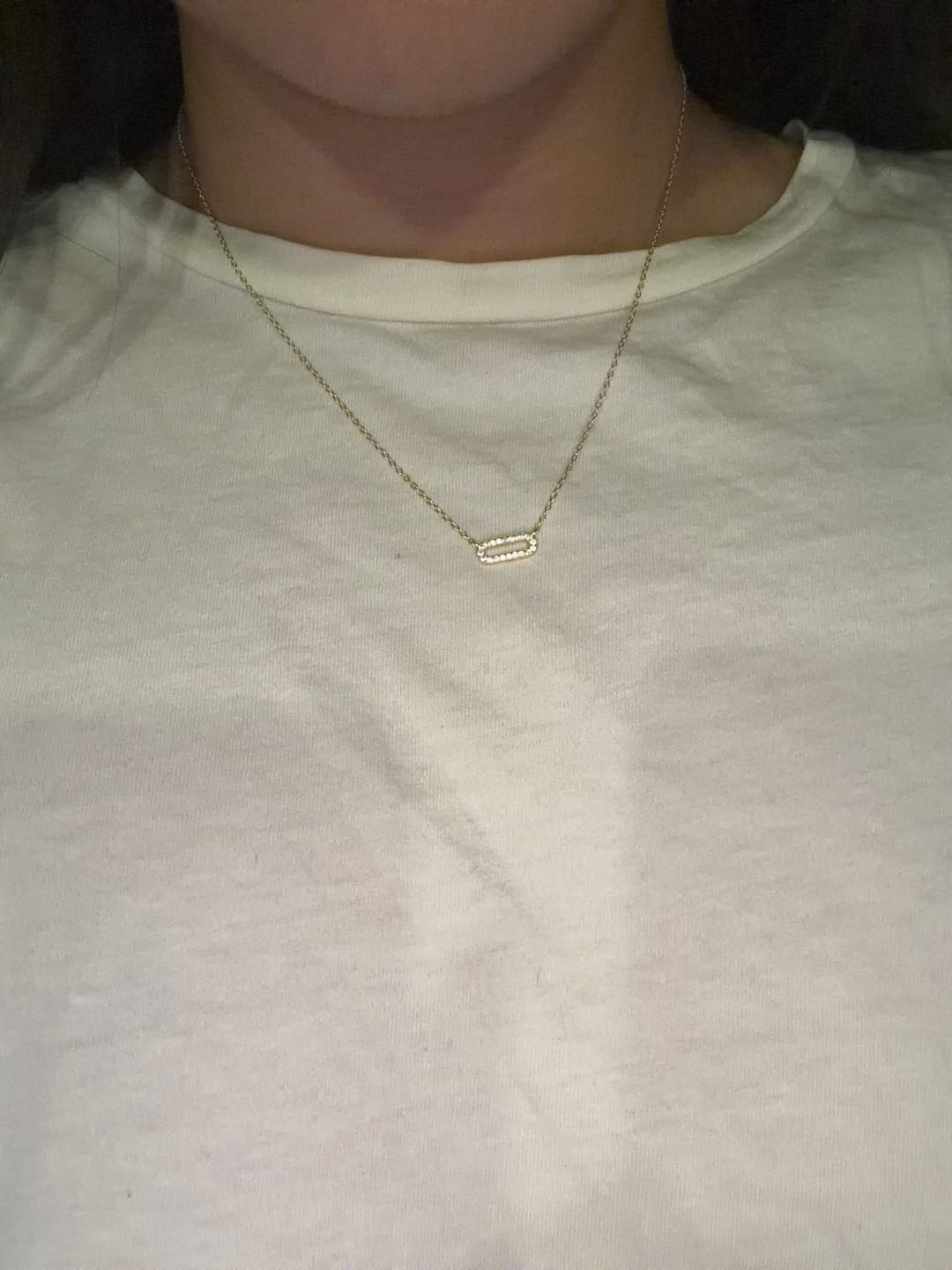 Customer photo review of Collar Dije Eslabon Rectangular Con Zirconias