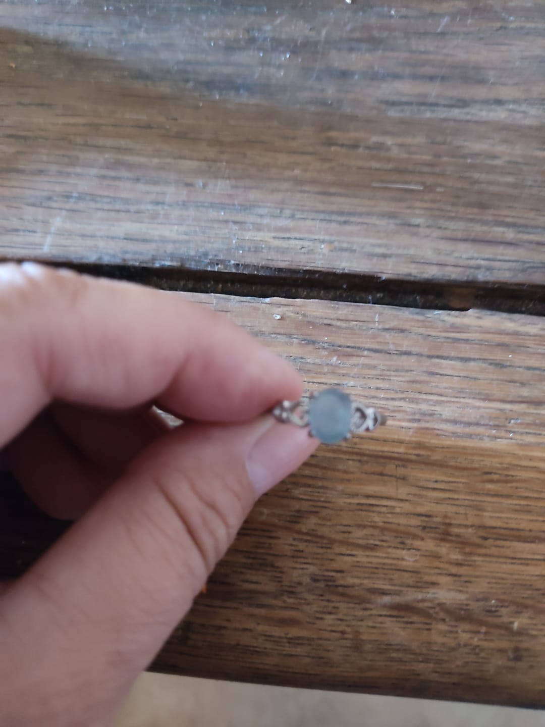 Customer photo review of Bague Ajustable "Cristal de Mer" en Aigue-Marine