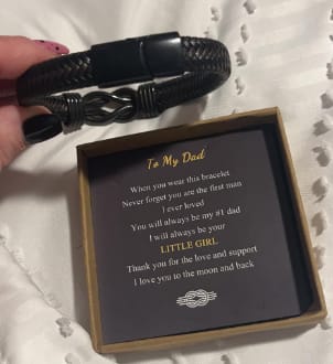 Customer photo review of Birthday Gift for Men | Bracelet with Milestone Year Card