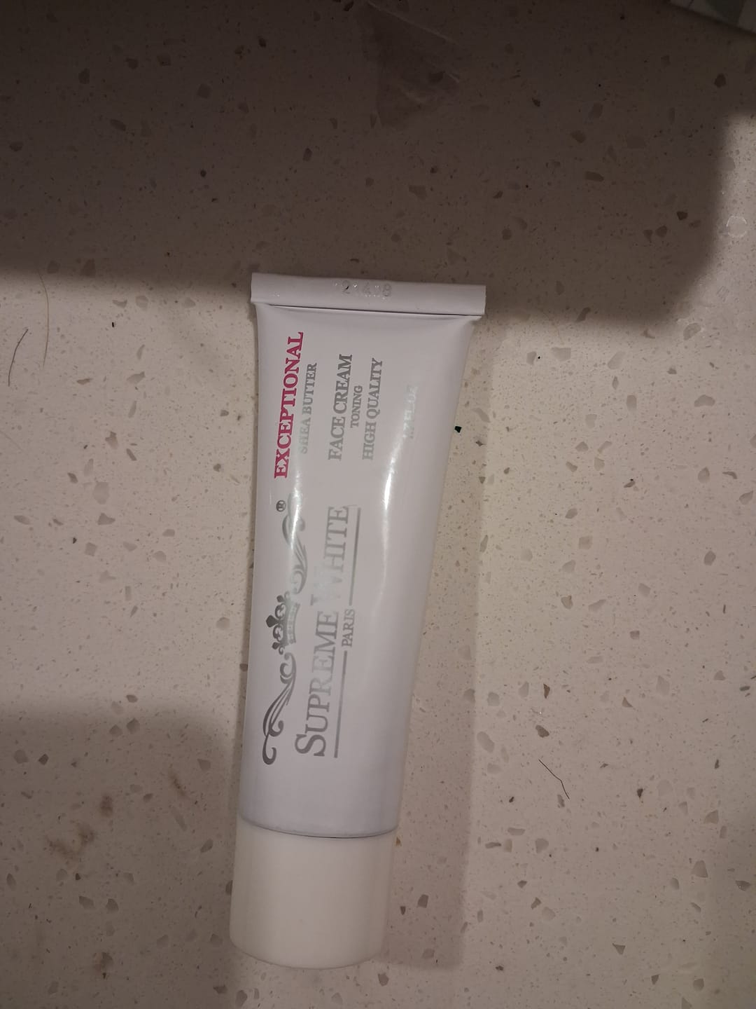 Customer photo review of Supreme White Exceptional Tube Cream 1.7 oz