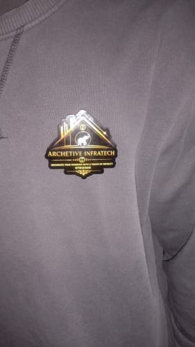 Customer photo review of Customized Magnetic Badge | Wear Your Brand