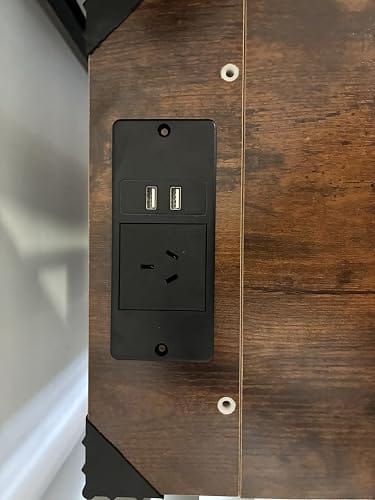 Customer photo review of Bedside Table Side Table Storage Cabinet USB Charge Table 2 Drawers Brown