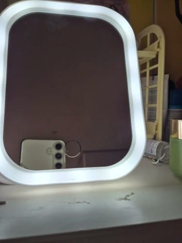 Customer photo review of LED Vanity Mirror – Touch Control Desktop Dressing Mirror
