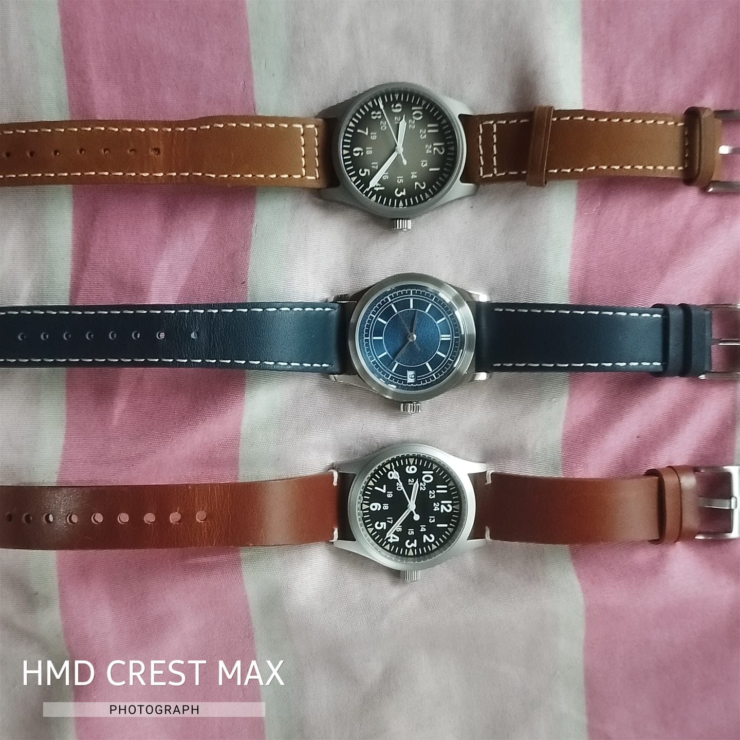 Customer photo review of HOU - 80-Hour Power Reserve Vintage Automatic Watch | Blue