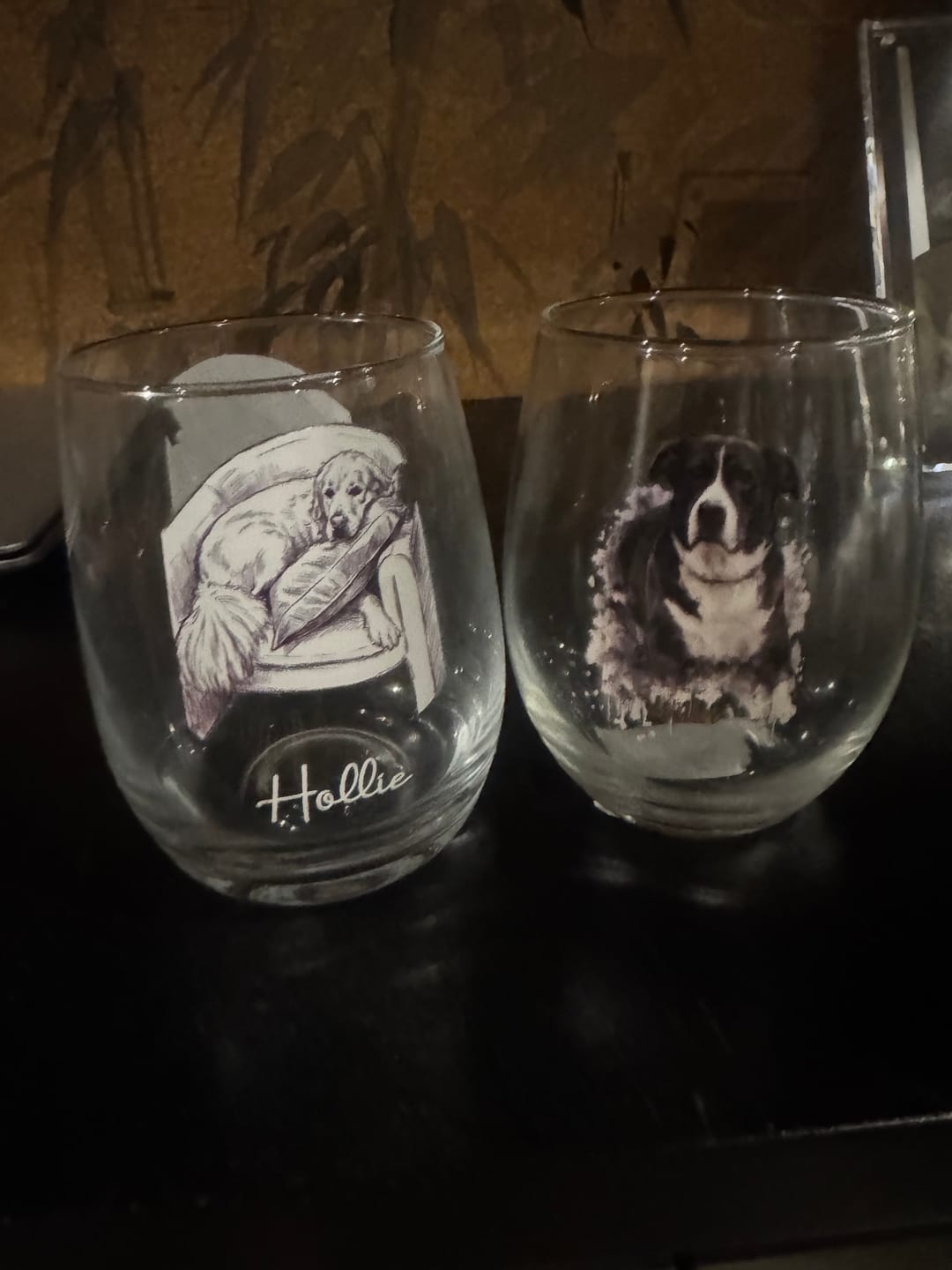 Customer photo review of Watercolor Realistic Portrait - Personalized Wine Glass