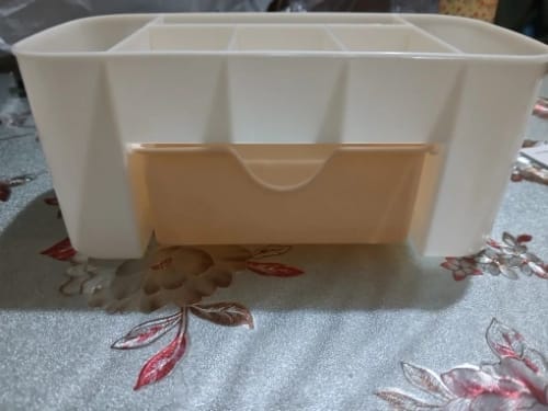 Customer photo review of Makeup Organizer with Drawer – Acrylic Brush and Lipstick Holder