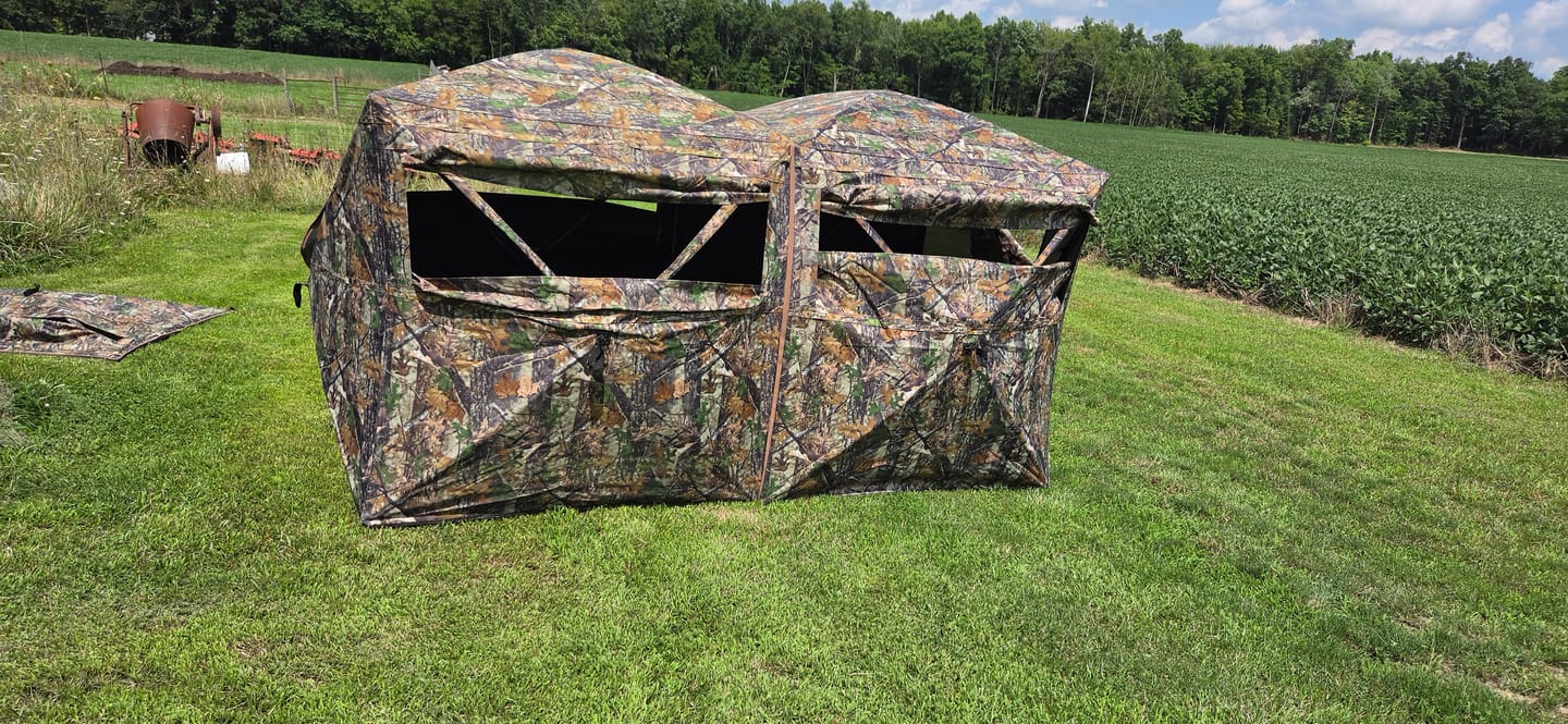 Customer photo review of VisTrilogy 270 See Through Deer Ground Blind | 4-6 Person Modular Hunting Pop-Up Blind | Portable Dual 2 3 Person Blinds with 3-in-1 Design for Turkey