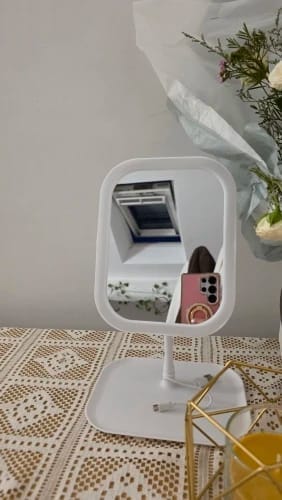 Customer photo review of LED Vanity Mirror – Touch Control Desktop Dressing Mirror