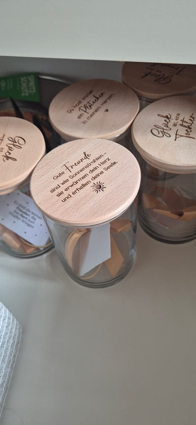 Customer photo review of Geschenk-Glas "Glück ist, eine Freundin wie dich zu haben"