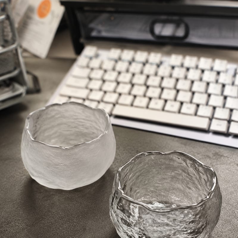 Customer photo review of Takeru Thick Hammer Pattern Small Glass Teacup - 6 pcs