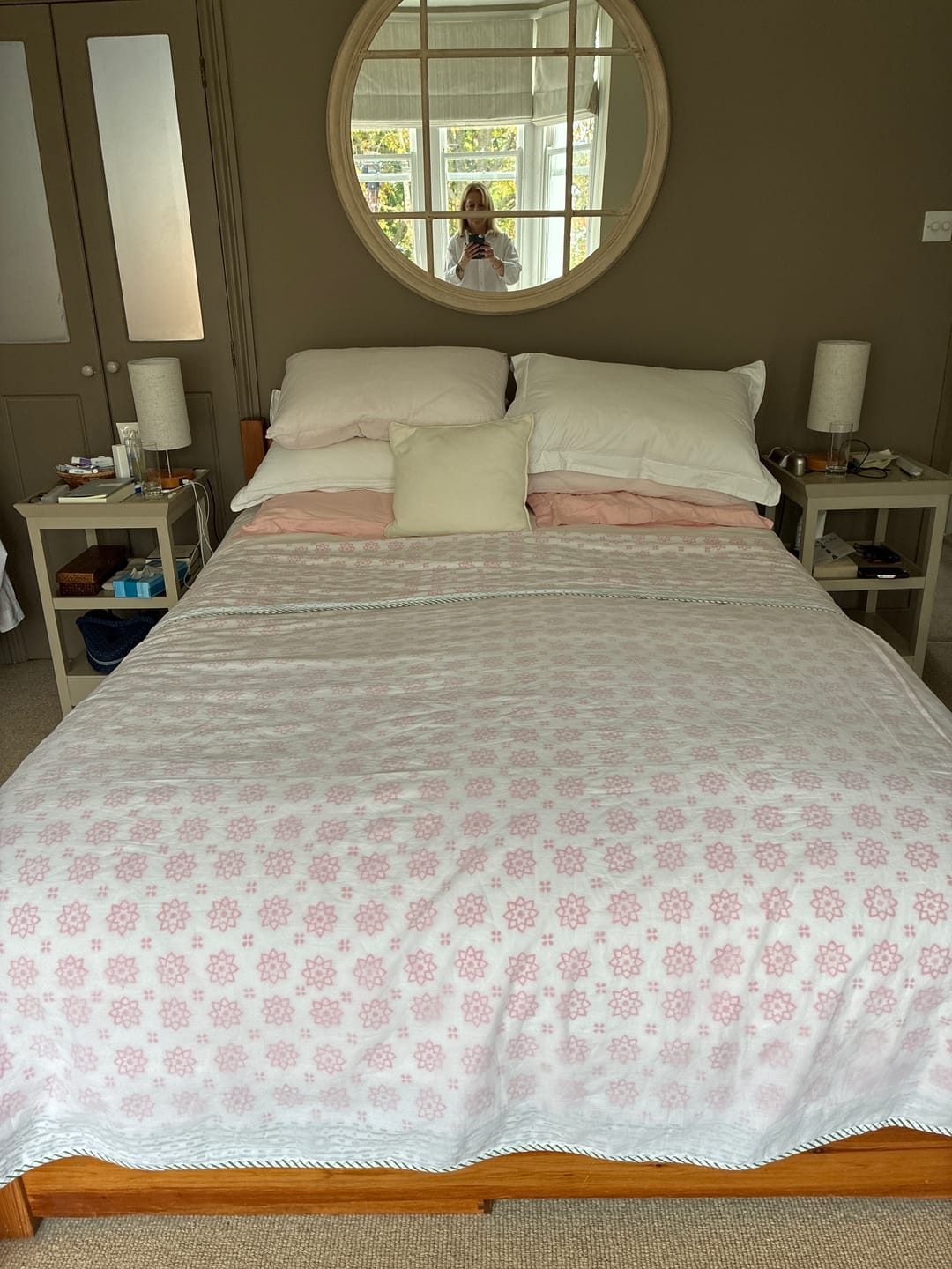 Customer photo review of Pink Star Organic Muslin Blanket — Hand Block Printed