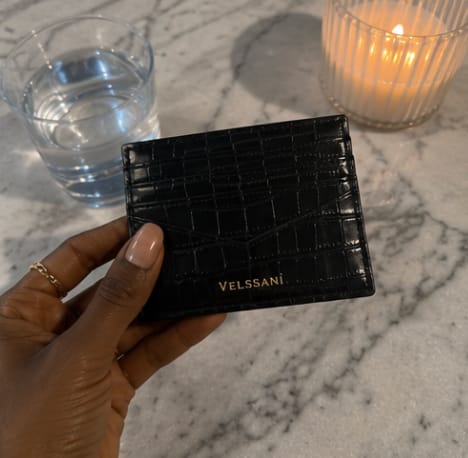 Customer photo review of Black Portofino Card Holder