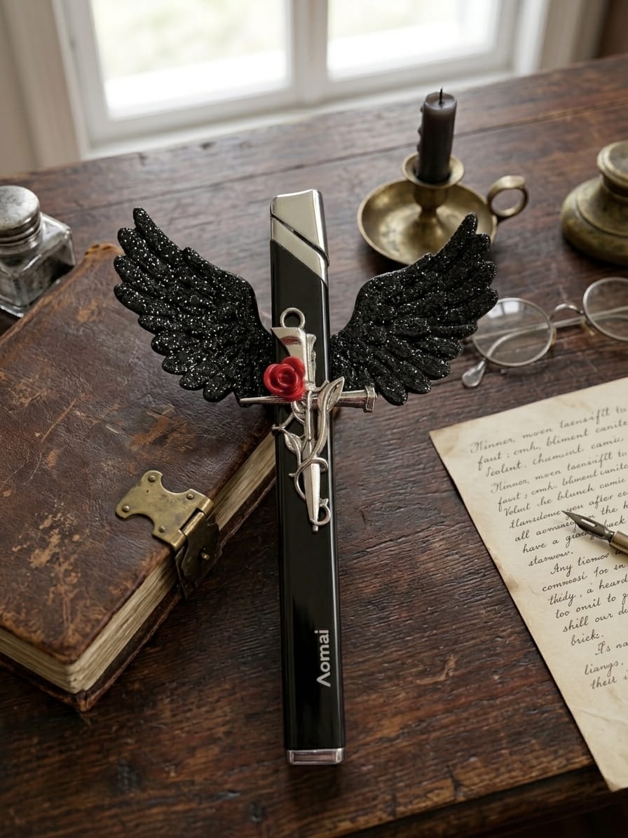 Customer photo review of Pretty Angel Rose Wing Butane Torch Lighter