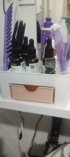 Customer photo review of Makeup Organizer with Drawer – Acrylic Brush and Lipstick Holder