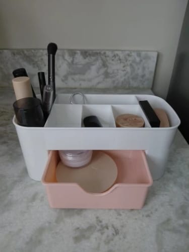 Customer photo review of Makeup Organizer with Drawer – Acrylic Brush and Lipstick Holder