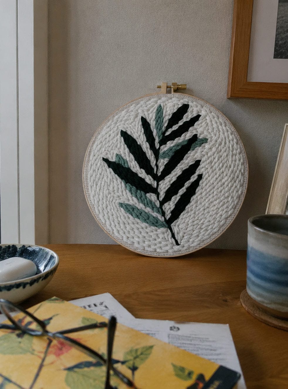 Customer photo review of Punch Needle Kit - Green Fern Leaf