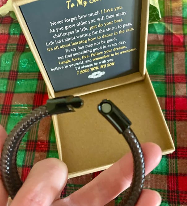 Customer photo review of Birthday Gift for Men | Bracelet with Milestone Year Card